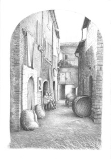 alley in ancient italian village
