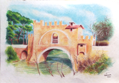 Old bridge on river Aniene, Rome