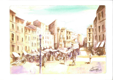 Campo de Fiori, a famous square in Rome